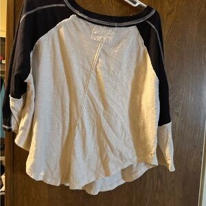 Free people Black and Cream Raglan Shirt